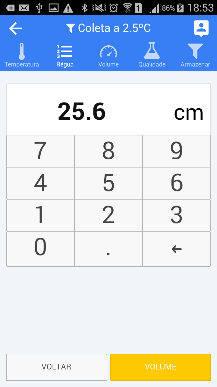 Registrando Coleta - Milk's Rota - Aplicativo Coletor